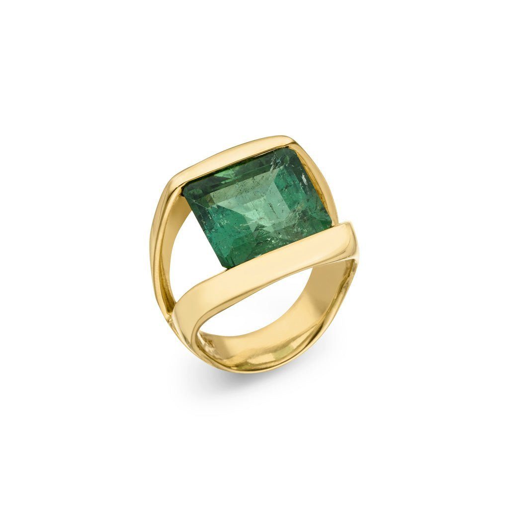 Turmalin SKIELKA 8,1 Deutschland ct. Goldring DESIGNSCHMUCK Goldschmiedearbeit aus 585), (Gelbgold Ring hochwertige