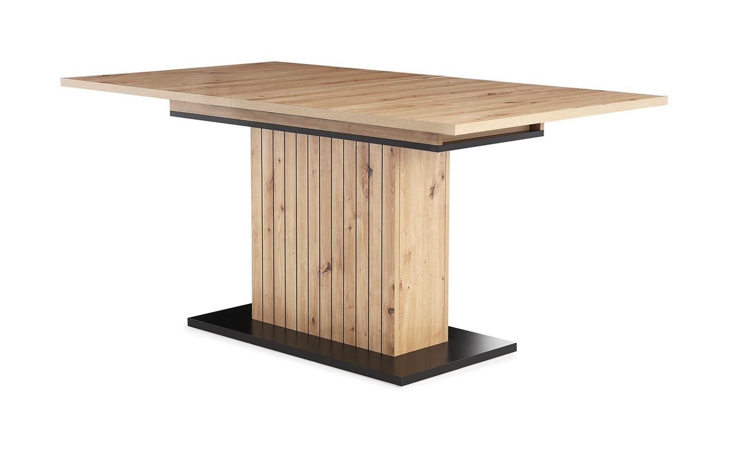 Procom Esstisch HAMELN, Ausziehbar, Artisan Eiche Dekor, Anthrazit, Synchronauszug, B 160/200 x H 76 x T 90 cm