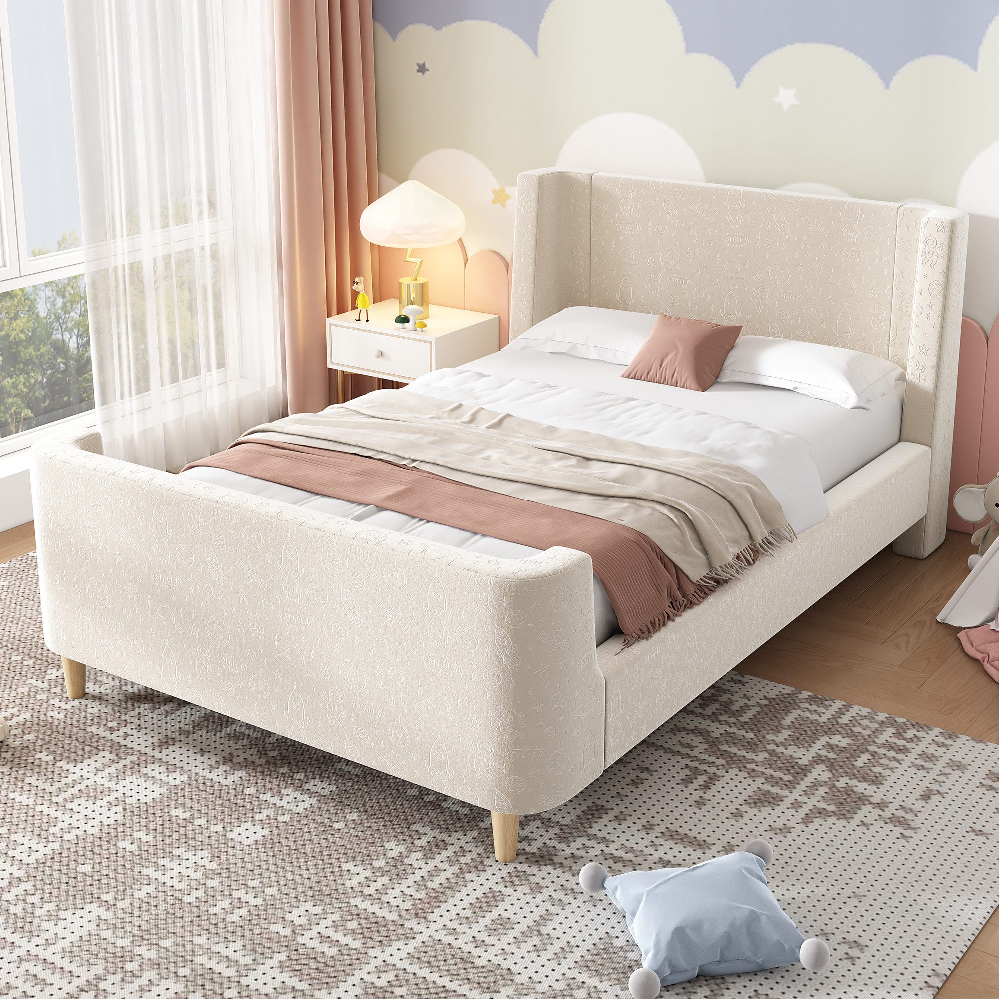 Flieks Polsterbett, Kinderbett Einzelbett 90x200cm mit günstig online kaufen