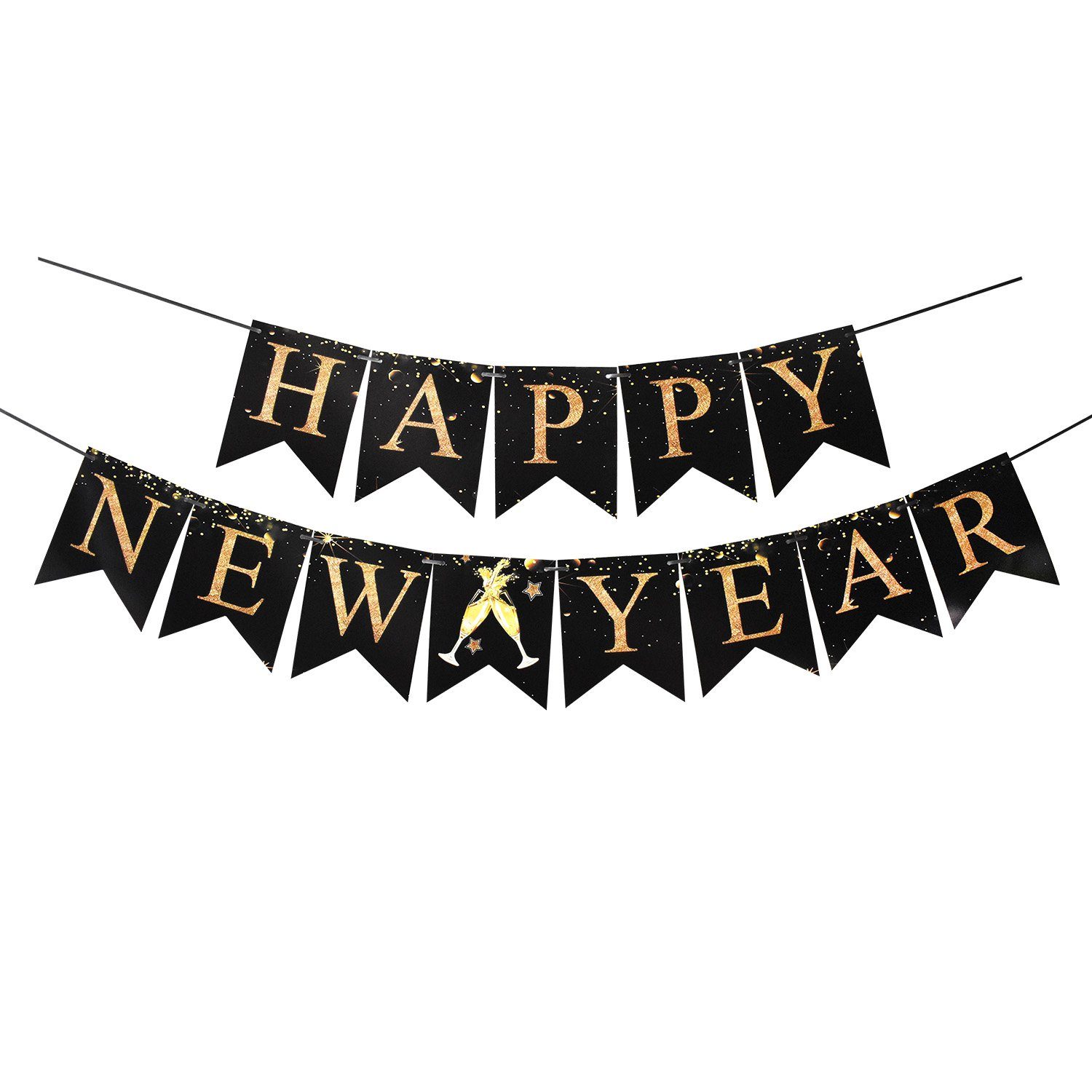 Vivi Idee Luftballon Luftballon Year, Happy Set Papier New Silvester Banner deko Neujahr Partydeko
