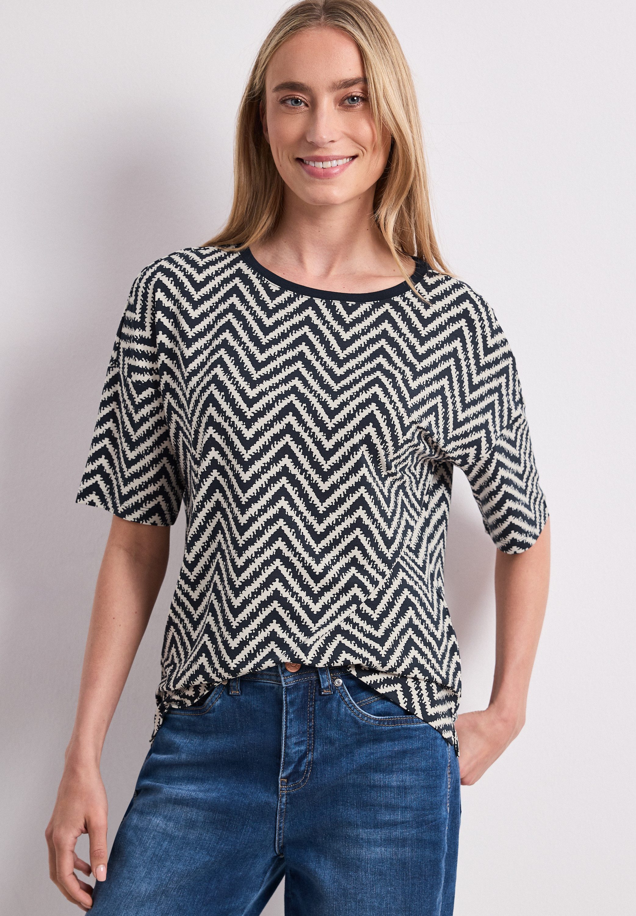 STREET ONE Shirttop Sommershirt mit Allover-Print