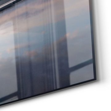 DEQORI Glasbild 'Steg bei Sonnenuntergang', 'Steg bei Sonnenuntergang', Glas Wandbild Bild schwebend modern
