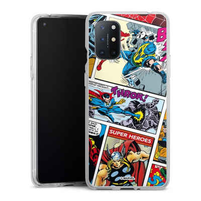 DeinDesign Handyhülle Marvel Retro Comic Blue, OnePlus 8T Silikon Hülle Bumper Case Handy Schutzhülle