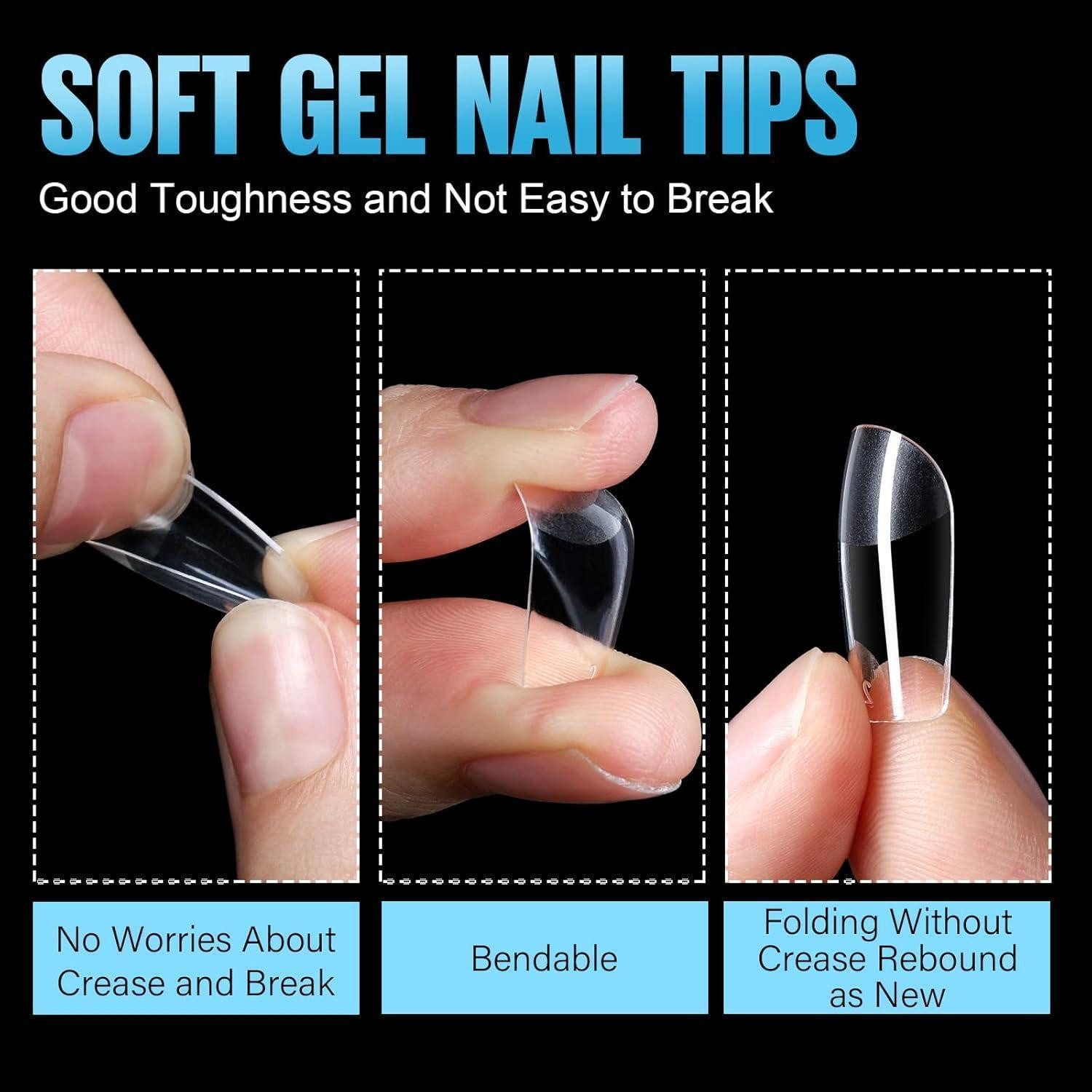 LuxusKollektion Kunstfingernägel Nageltips 192 Stück Gel Fullcover Nagelspitzen DIY 12.Quadrat Kurz – Bild 2 von 5