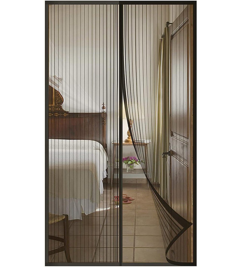 TUABUR Insektenschutz-Tür Fliegengittertür, magnetische Balkontür 90 x 210 cm, schwarz, (1-St)