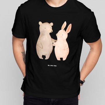 Mr. & Mrs. Panda T-Shirt Bär und Hase Umarmen - Schwarz - Geschenk, Freundin, Bärchen, Herrn, (1-tlg)