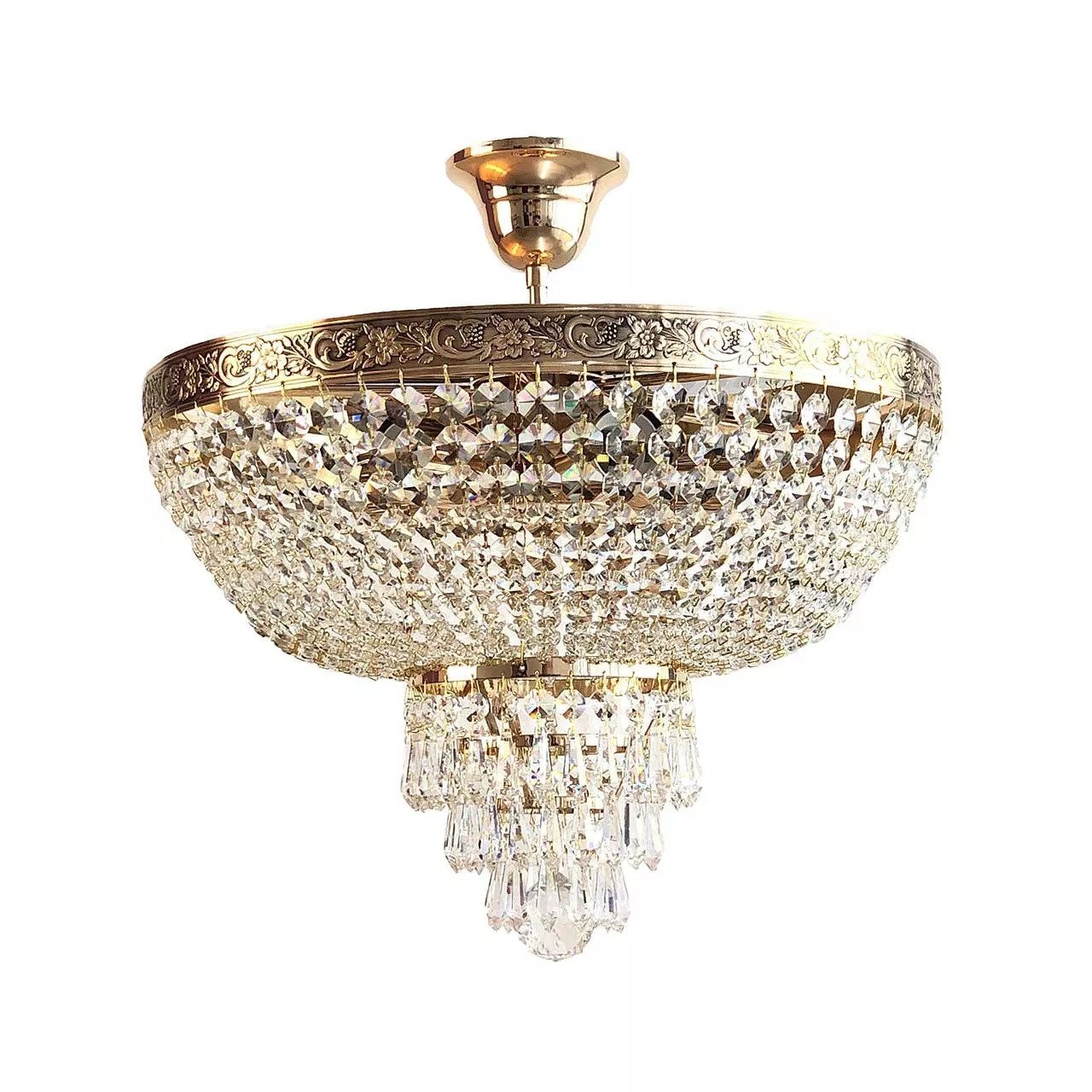 PGA-Lights Deckenleuchte Kristall Deckenleuchte PLAZA Ø40cm gefertigt aus Kristallen