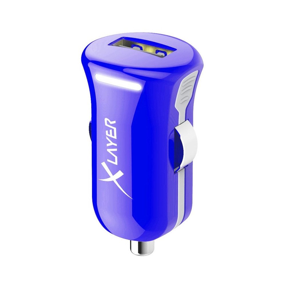 XLayer KFZ-Ladegerät USB 2.4A Colour Line blau Zubehör Ladestation