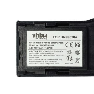 vhbw kompatibel mit Motorola MTX638, PRO3150, P080, P040, LTS2000, PTX600 Akku NiMH 1500 mAh (7,5 V)