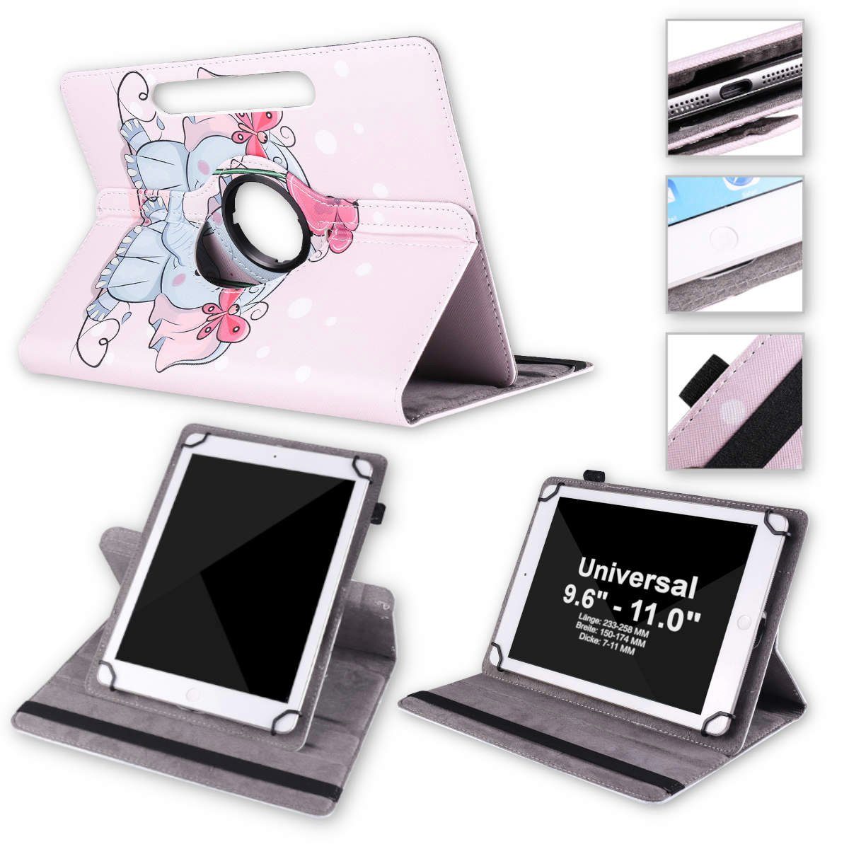 Wigento Tablet-Hülle Für Lenovo Tab M11 360 Grad Uni Motiv 4 Tablet Tasche Hülle Etuis