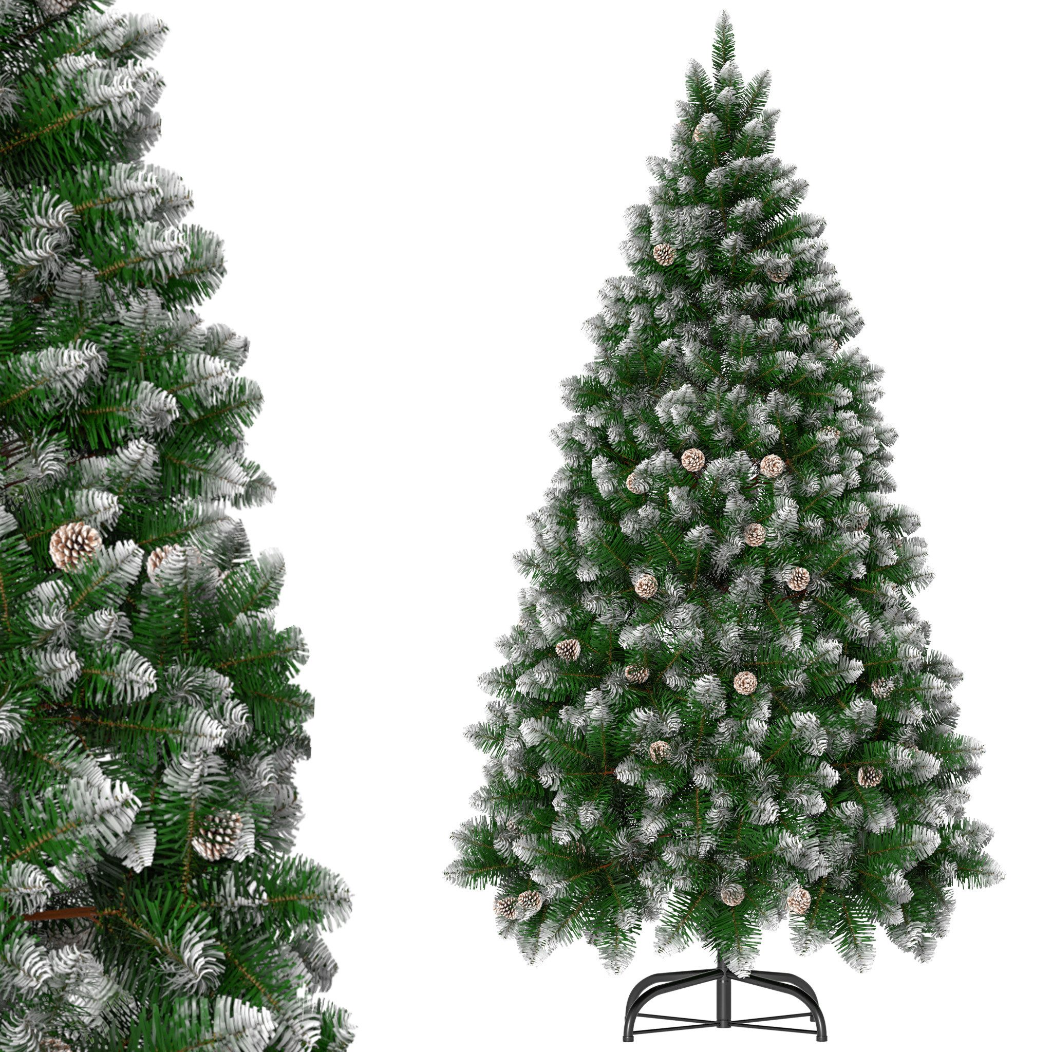 FIVMEN Künstlicher Weihnachtsbaum Künstlicher Weihnachtsbaum PVC Tannenbaum Christbaum mit Schnee-Effekt