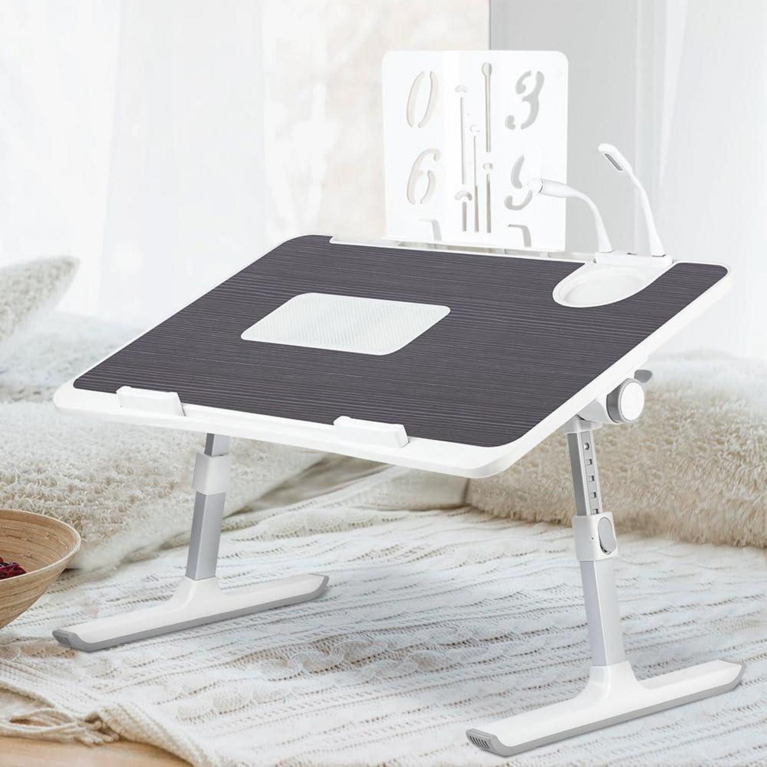 LuxusKollektion Laptoptisch Betttisch Laptop faltbar höhenverstellbar Schwarz (1-St)