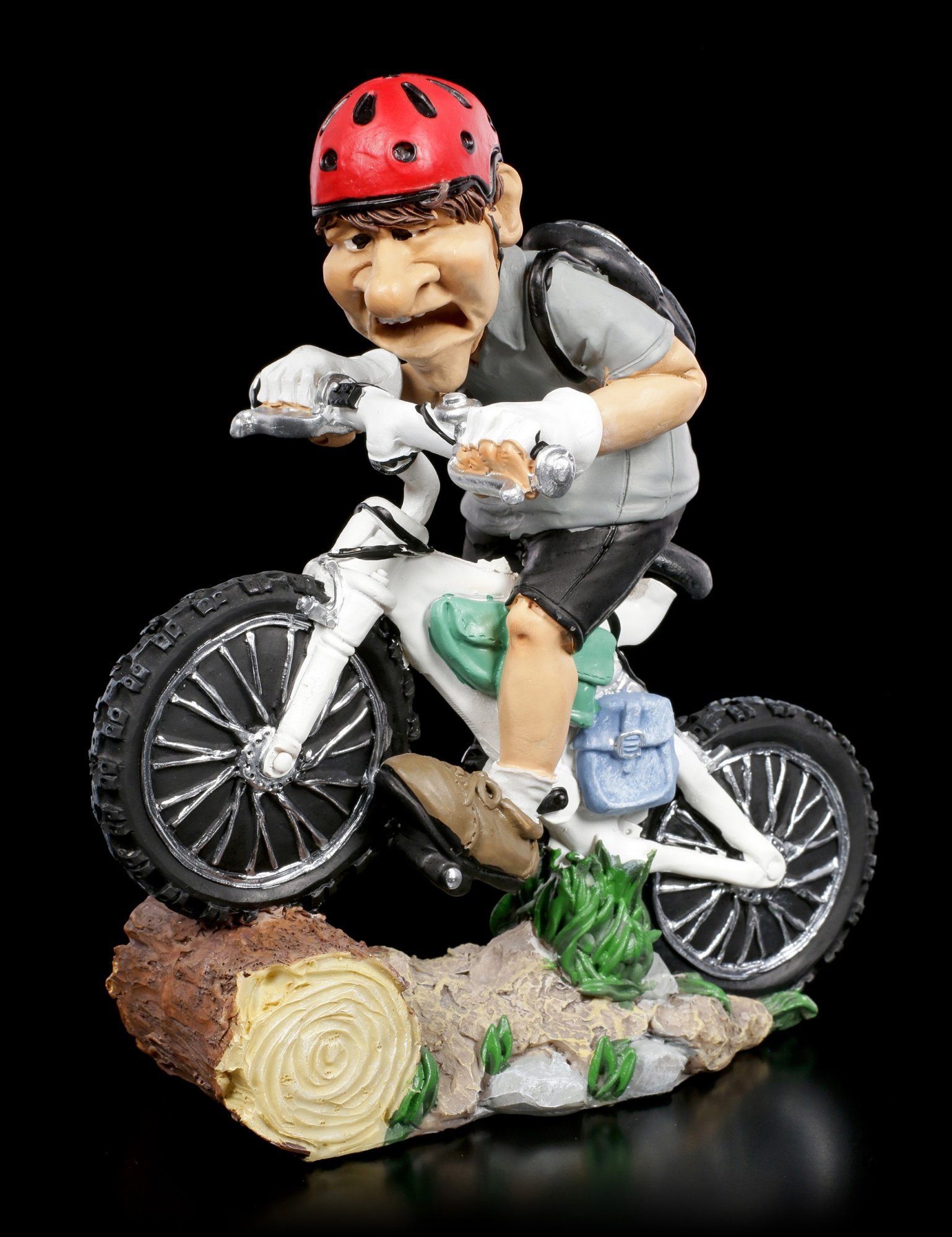 Figuren Shop GmbH Dekofigur Funny Sports Figur - Mountainbiker hochkonzentriert - Dekofigur