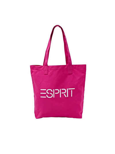 Esprit Schultertasche Tote Bag aus Baumwolle mit Logodesign