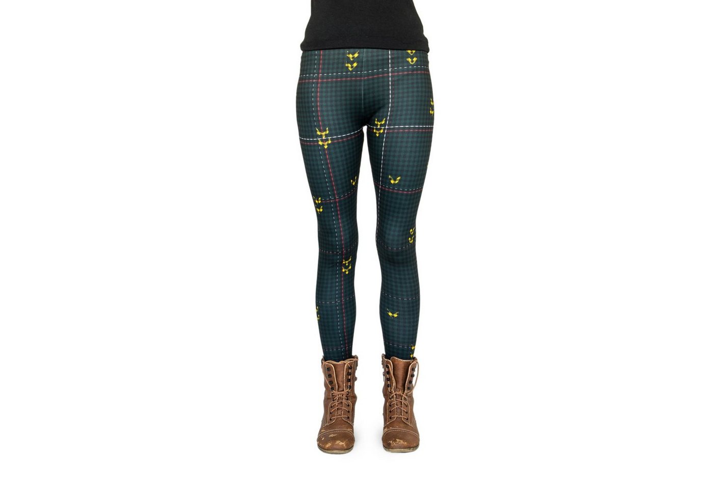 cosey Leggings Business Line Leggings (Einheitsgröße XS-L) Wald Karo
