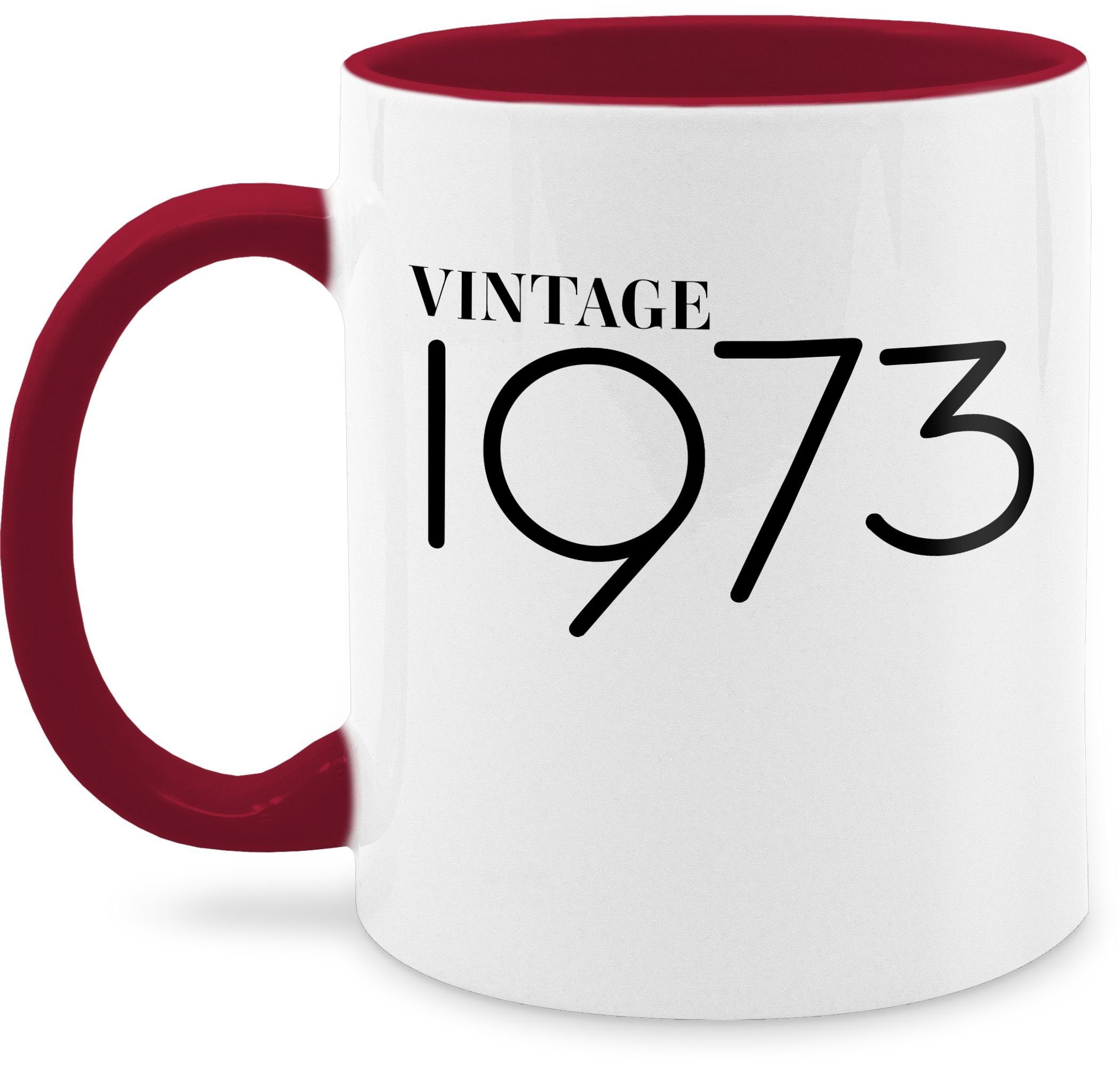 Shirtracer Tasse 1973 Keramik, Geburtstag Vintage, 3 Bordeauxrot 50. Tasse