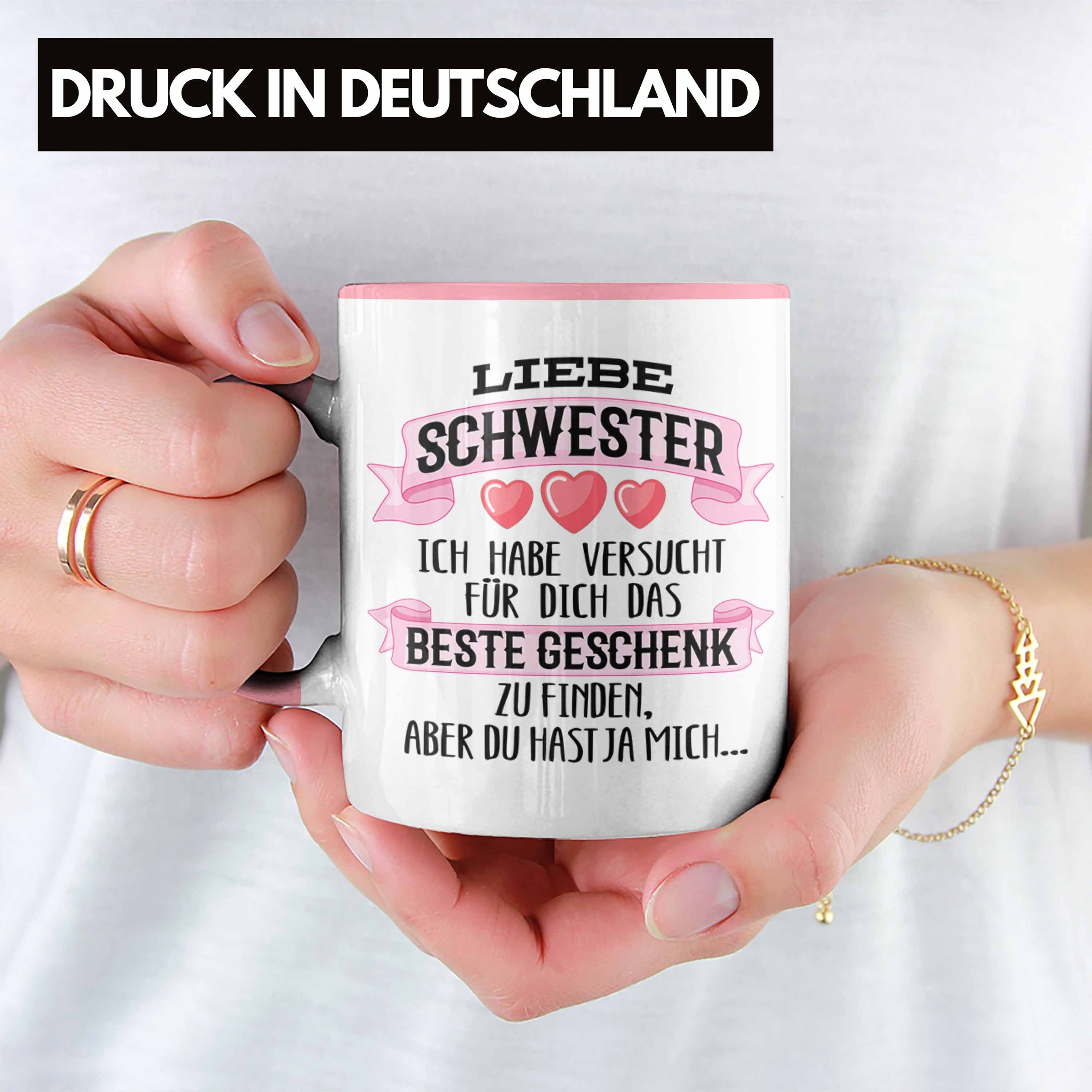 Trendation Tasse Trendation - Beste Schwester Geschenk Tasse Kaffeetasse Geburtstag Wei