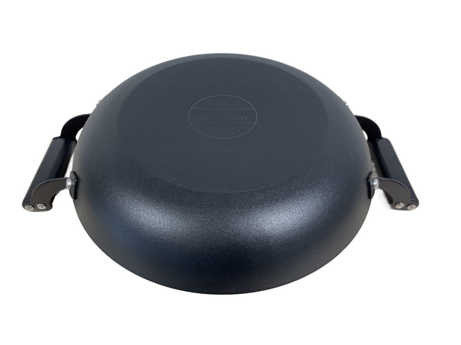 Michelino Servierpfanne Gusseisen Servier-Pfanne mit 2 Holzgriffen aus Buche Wabenstruktur, Gusseisen, Hervorragende Wärmeleit-Eigenschaften