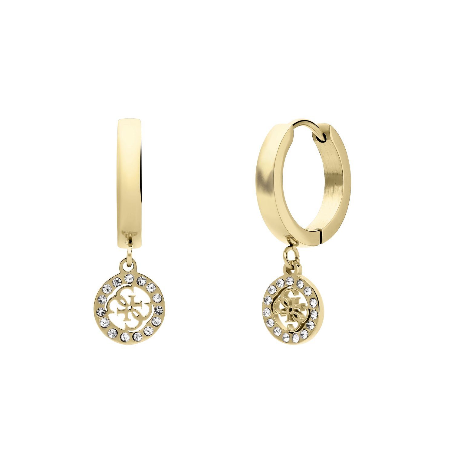 Guess Paar Ohrhänger Ohrring - Stahl - Gold - Kristall - Damen