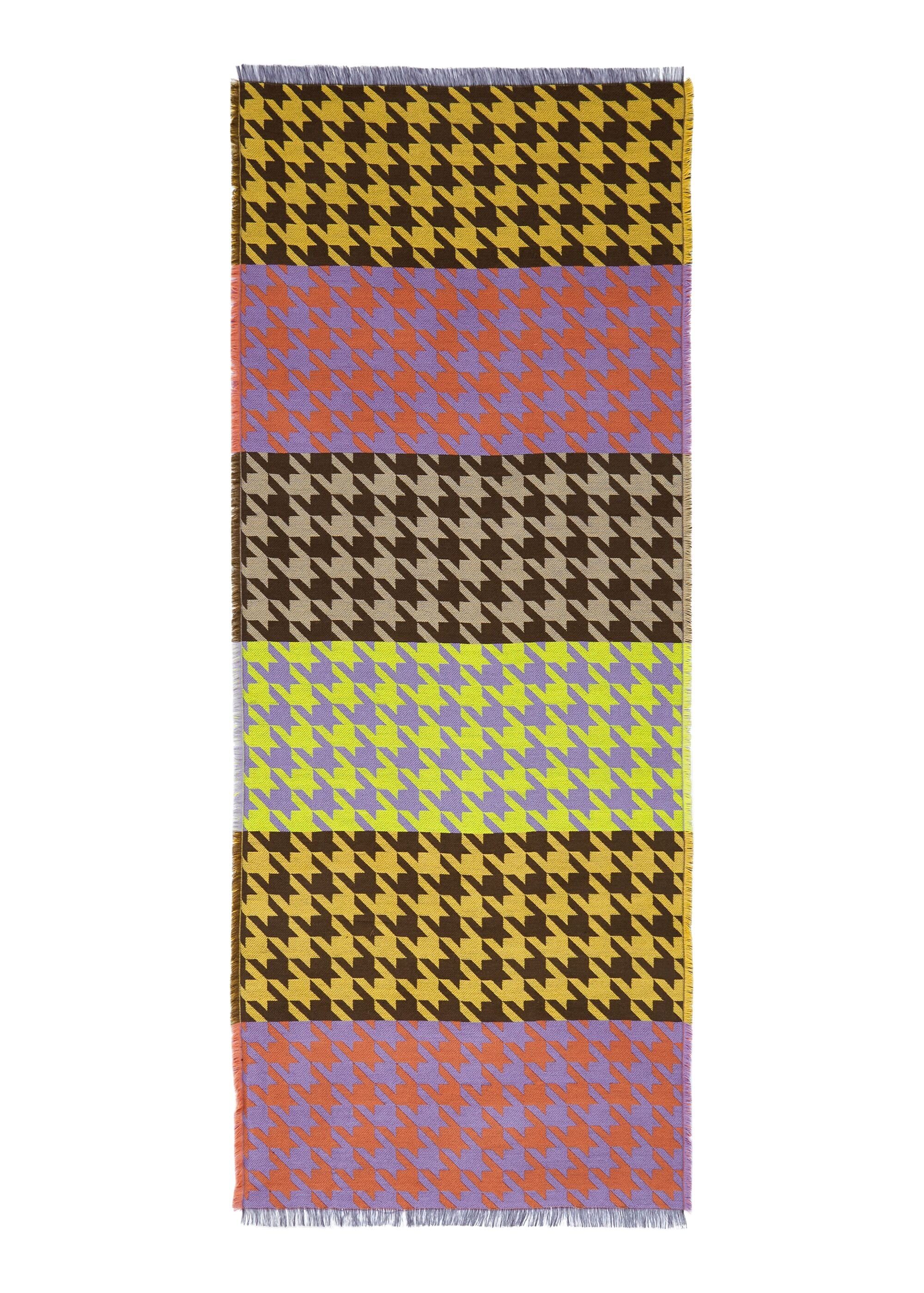 Codello Modeschal Gewebter Jacquard-Muster Schal mit Blockstreifen mit im Hahnentritt-Design