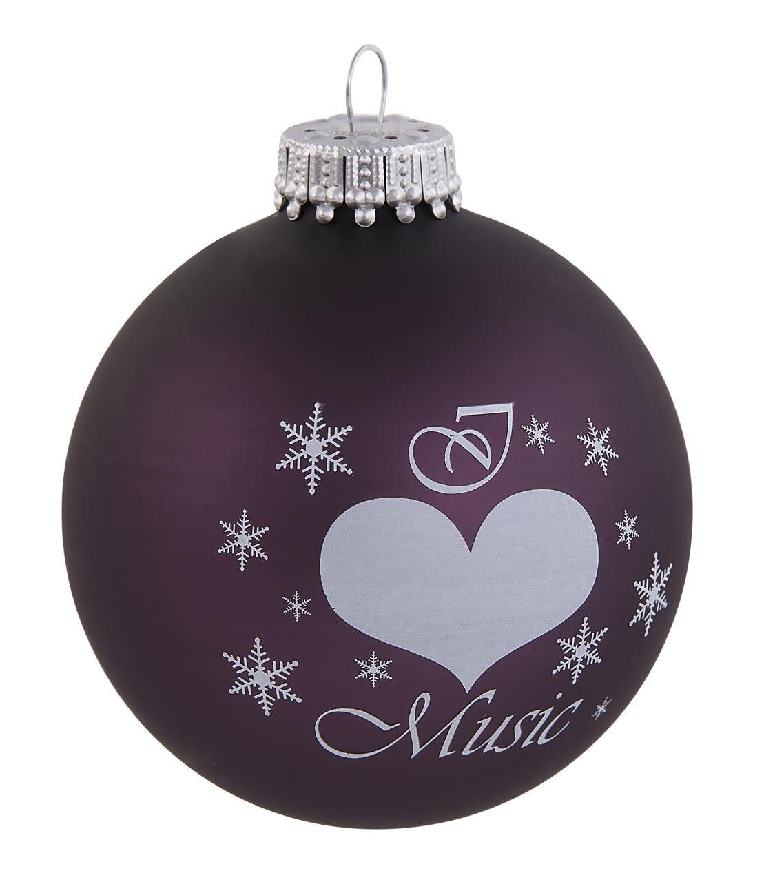 mugesh Weihnachtsbaumkugel Weihnachtskugel Love Music, für Musiker pflaume