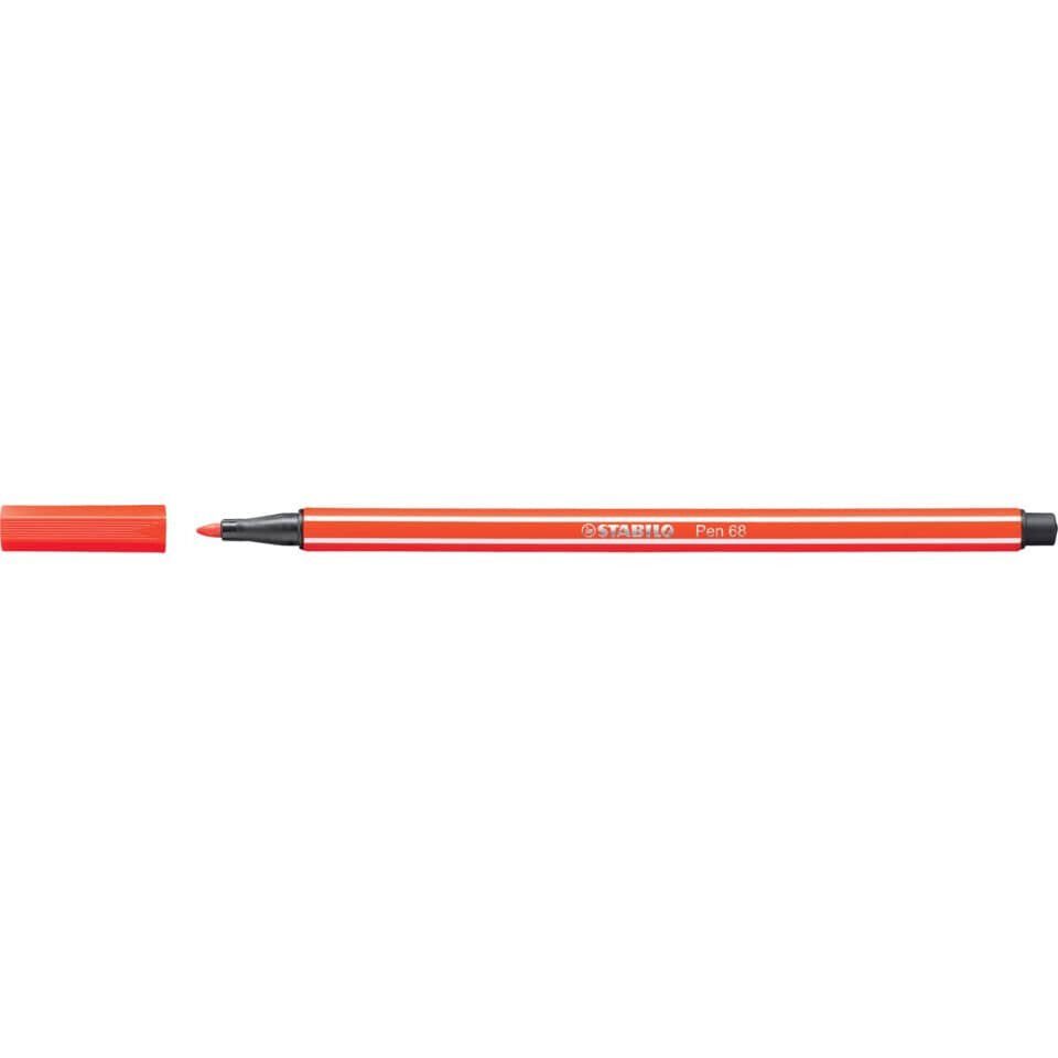 STABILO Fineliner Fasermaler Pen 68 1 mm hellrot 68/40 Faserschreiber Filzstift, Tinte auf Wasserbasis