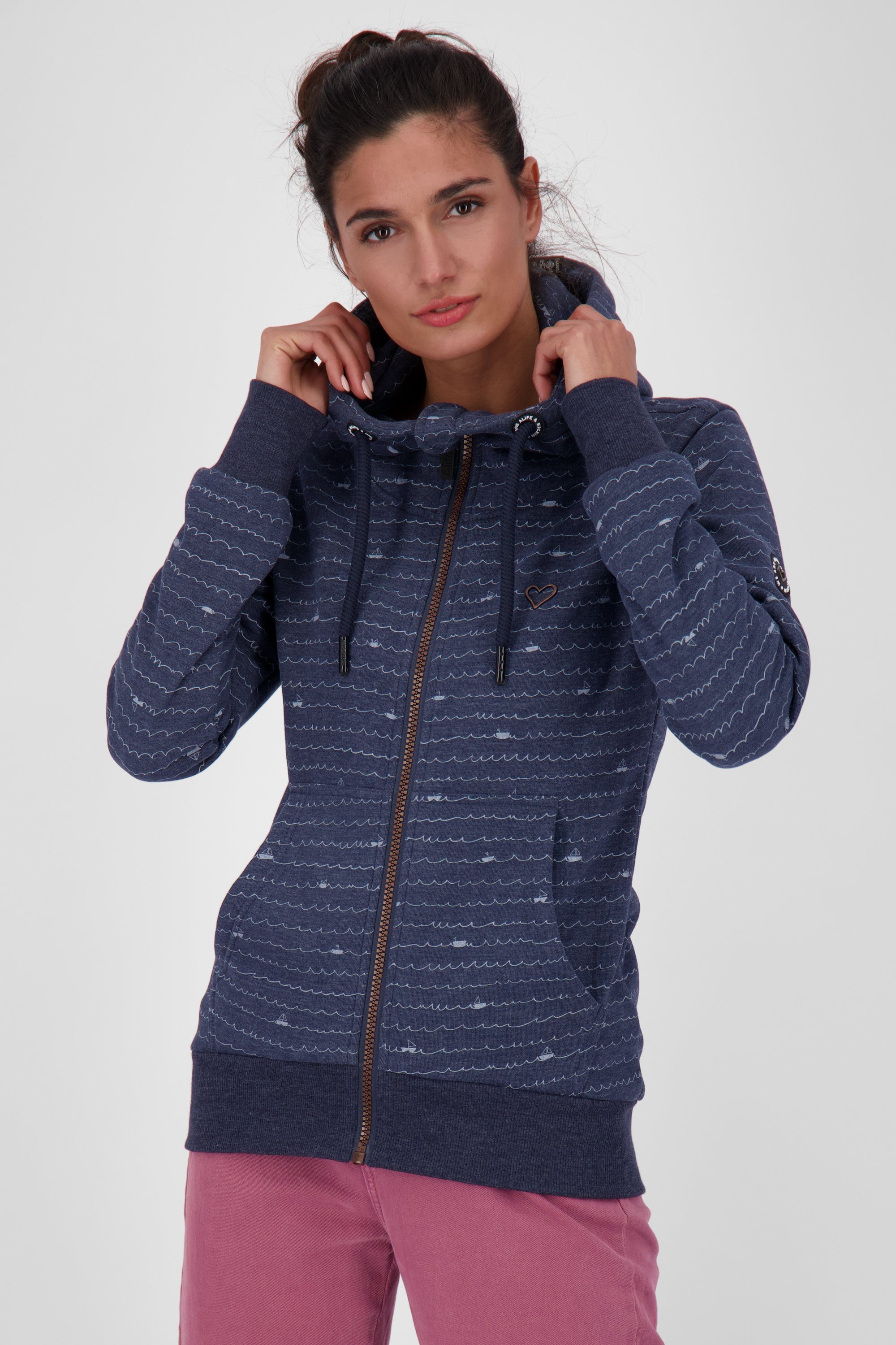 Sweatjacket Kickin B Damen & Kapuzensweatjacke, Kapuzensweatjacke YasminAK marine melange Sweatjacke Alife