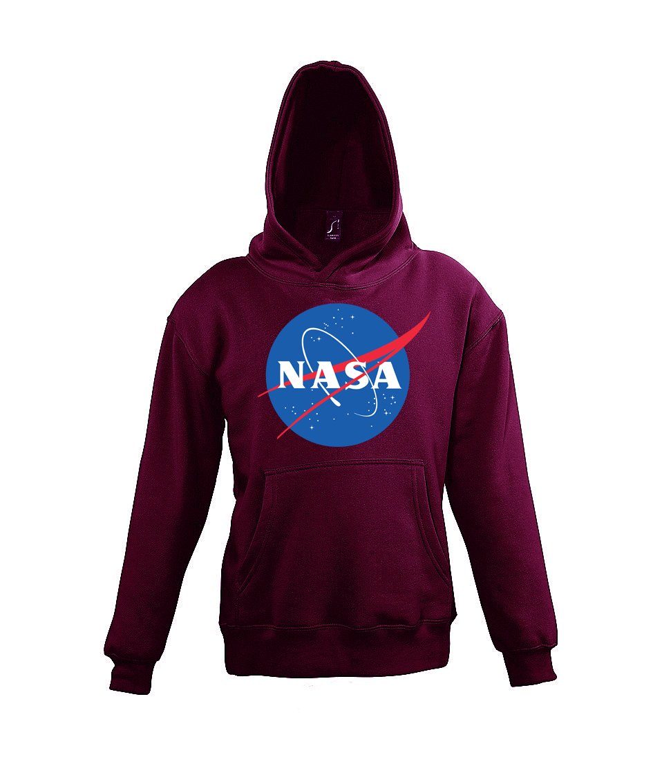 mit Kapuzenpullover Kinder Youth und Jungen Modischem Designz Hoodie Mädchen NASA Burgund für Print