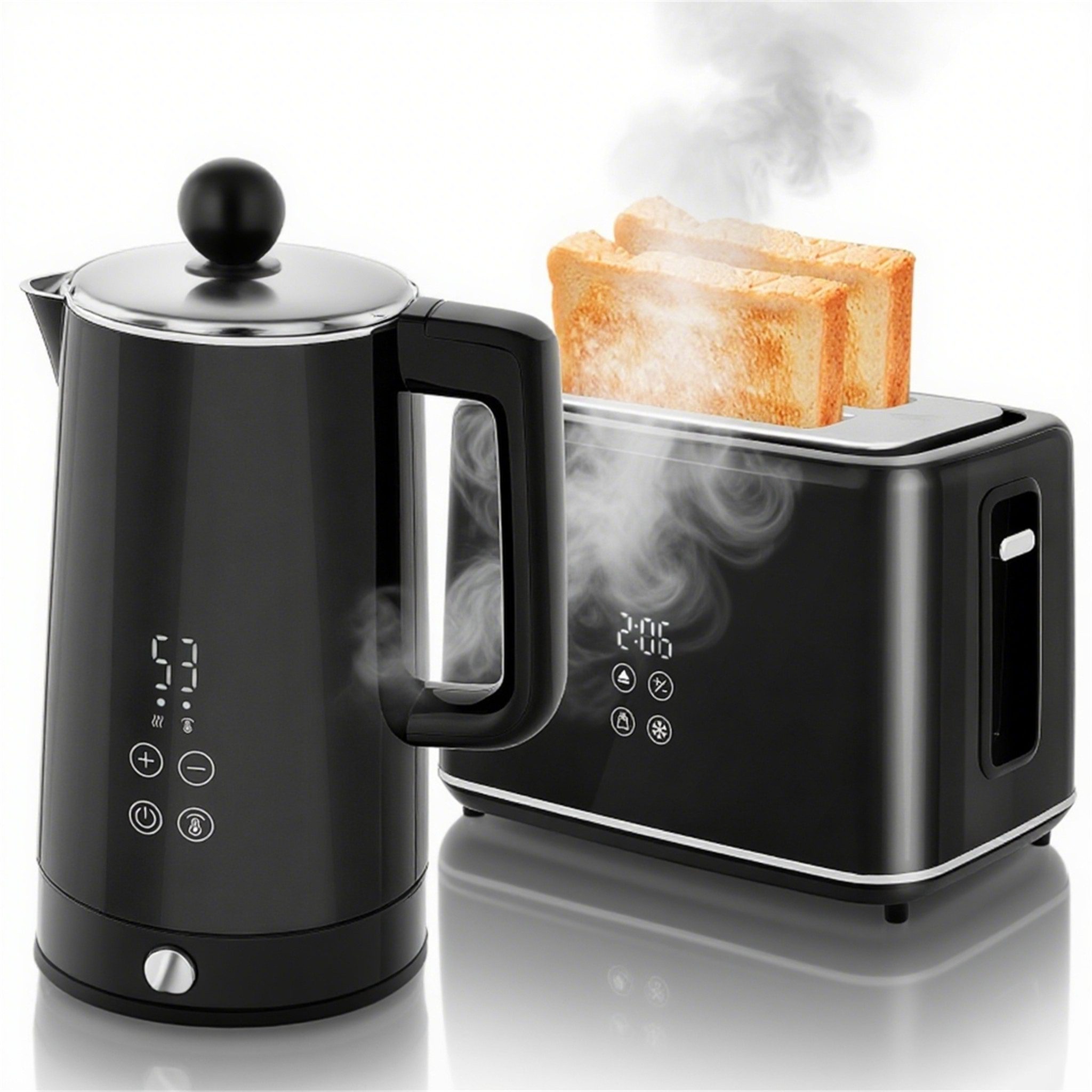 2-in-1-Toaster Wasserkocher-Toaster-Set-1,5L Wasserkocher & 2-Scheiben-Toaster, 2200W