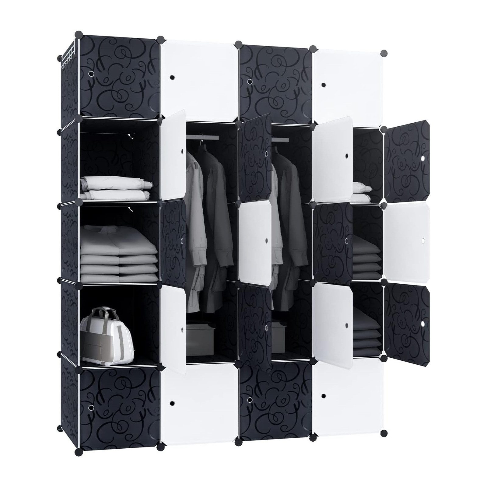FIVMEN Kleiderschrank DIY Regalsystem Platzsparendes Steckregalsystem günstig online kaufen