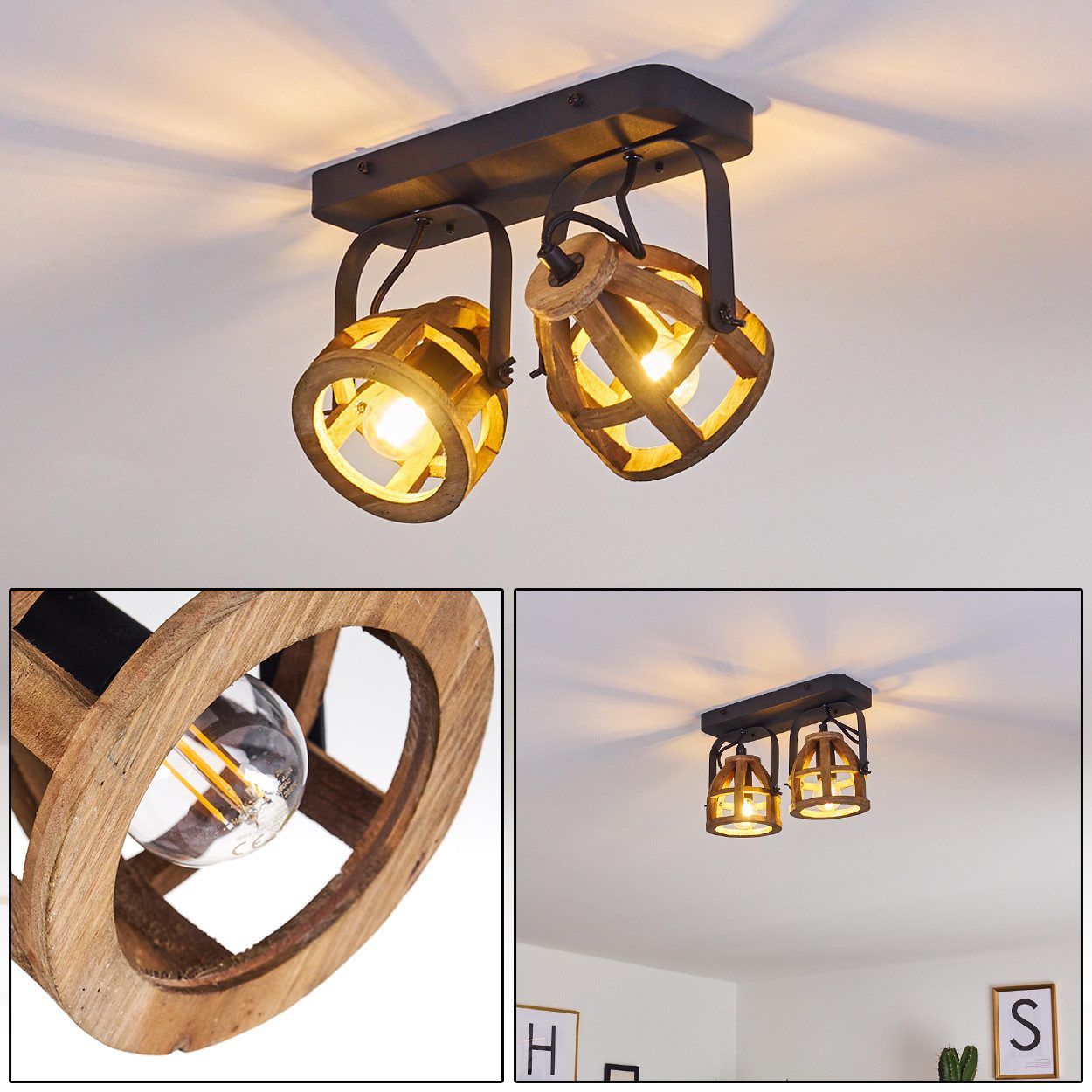 hofstein Deckenleuchte Vintage Wohn Schlaf Zimmer günstig online kaufen