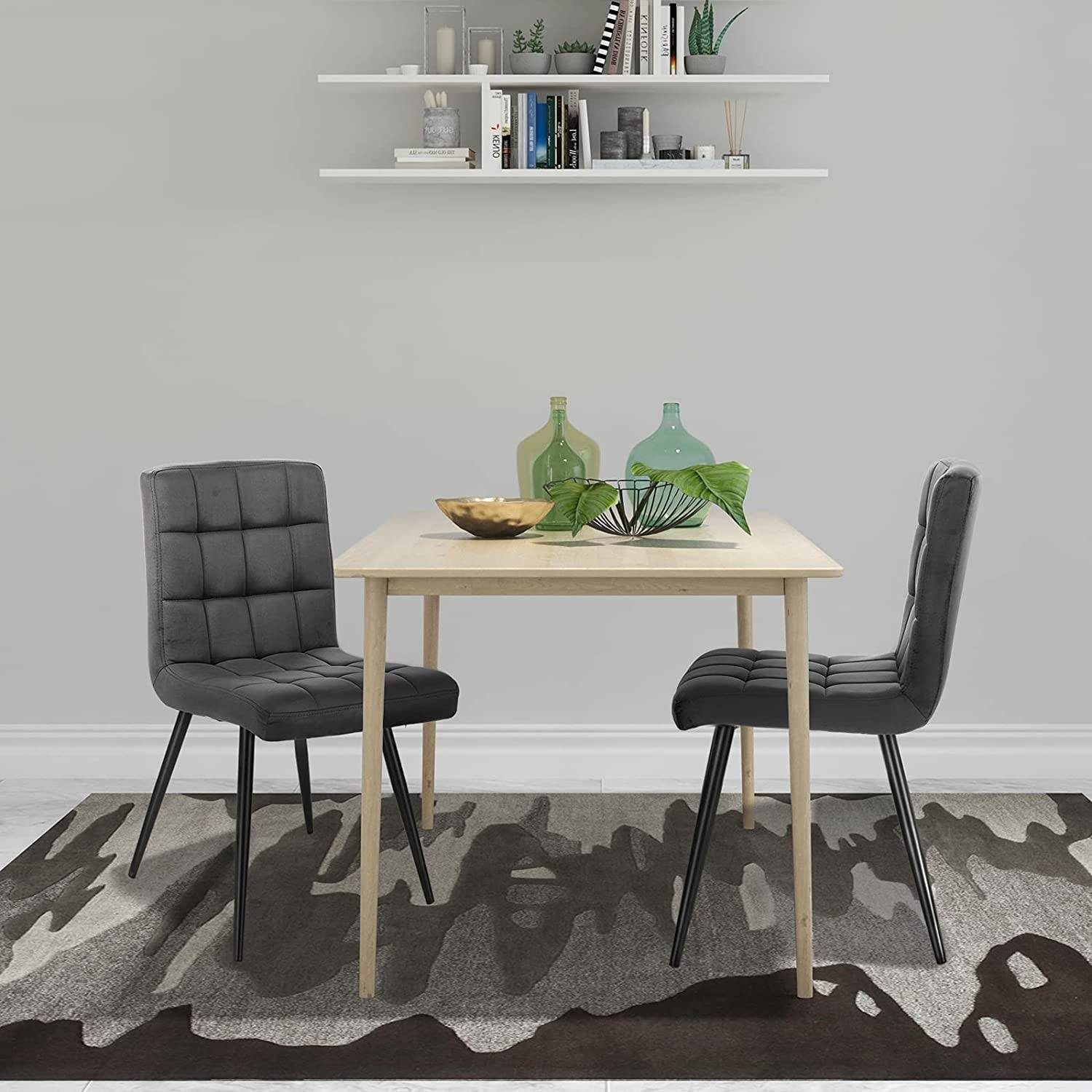 EUGAD Esszimmerstuhl (4 St), Rückenlehne, Metallbeine, Sitzfläche aus Samt günstig online kaufen