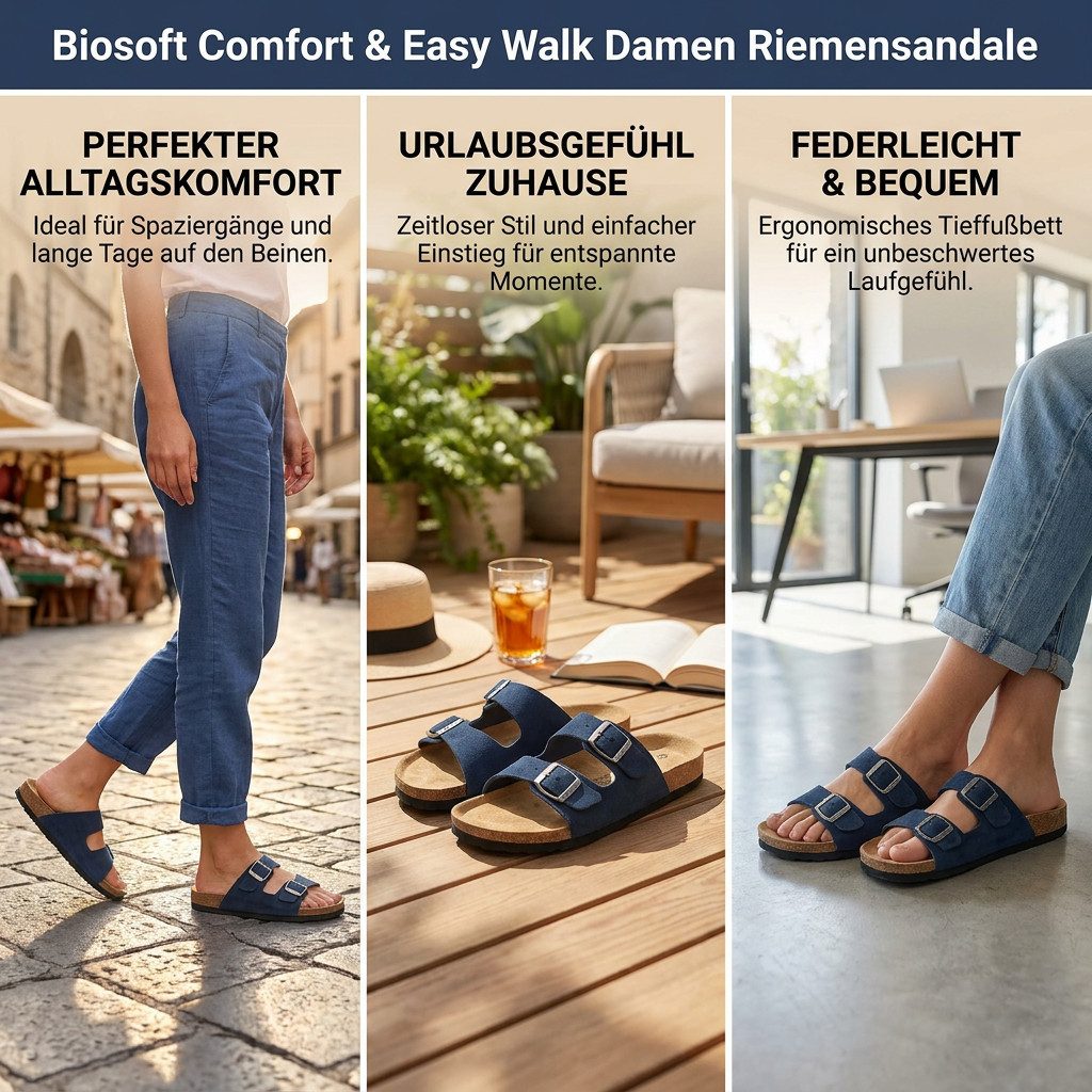 Biosoft Comfort & Easy Walk Schnalle 2 Riemen Sandale
