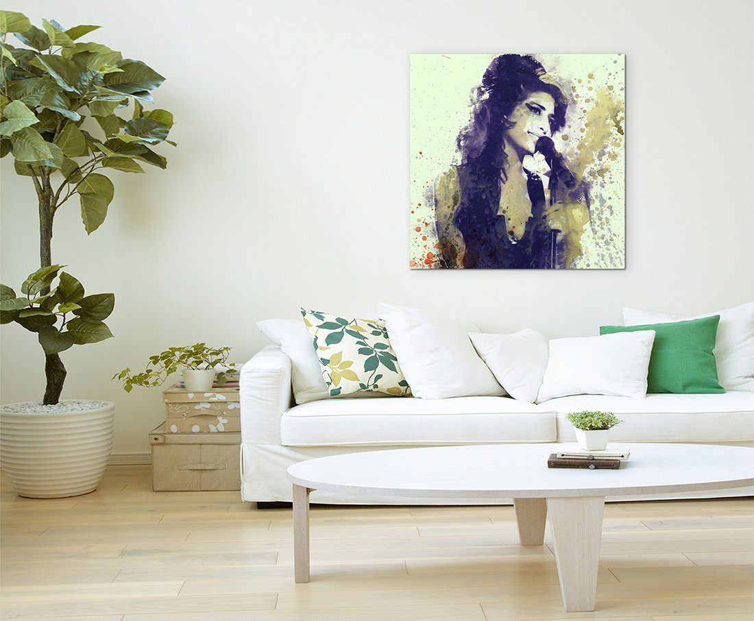 Sinus Art Leinwandbild Amy Winehouse III 60x60cm Aquarell Art Leinwandbild günstig online kaufen
