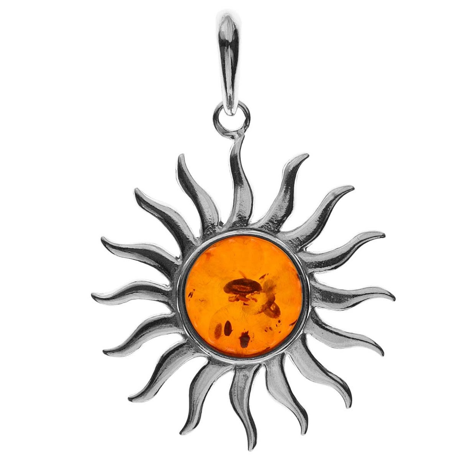 Kettenanhänger Ostsee-Schmuck Anhänger Sonne 31 mm Anhänger Sonne 31 mm