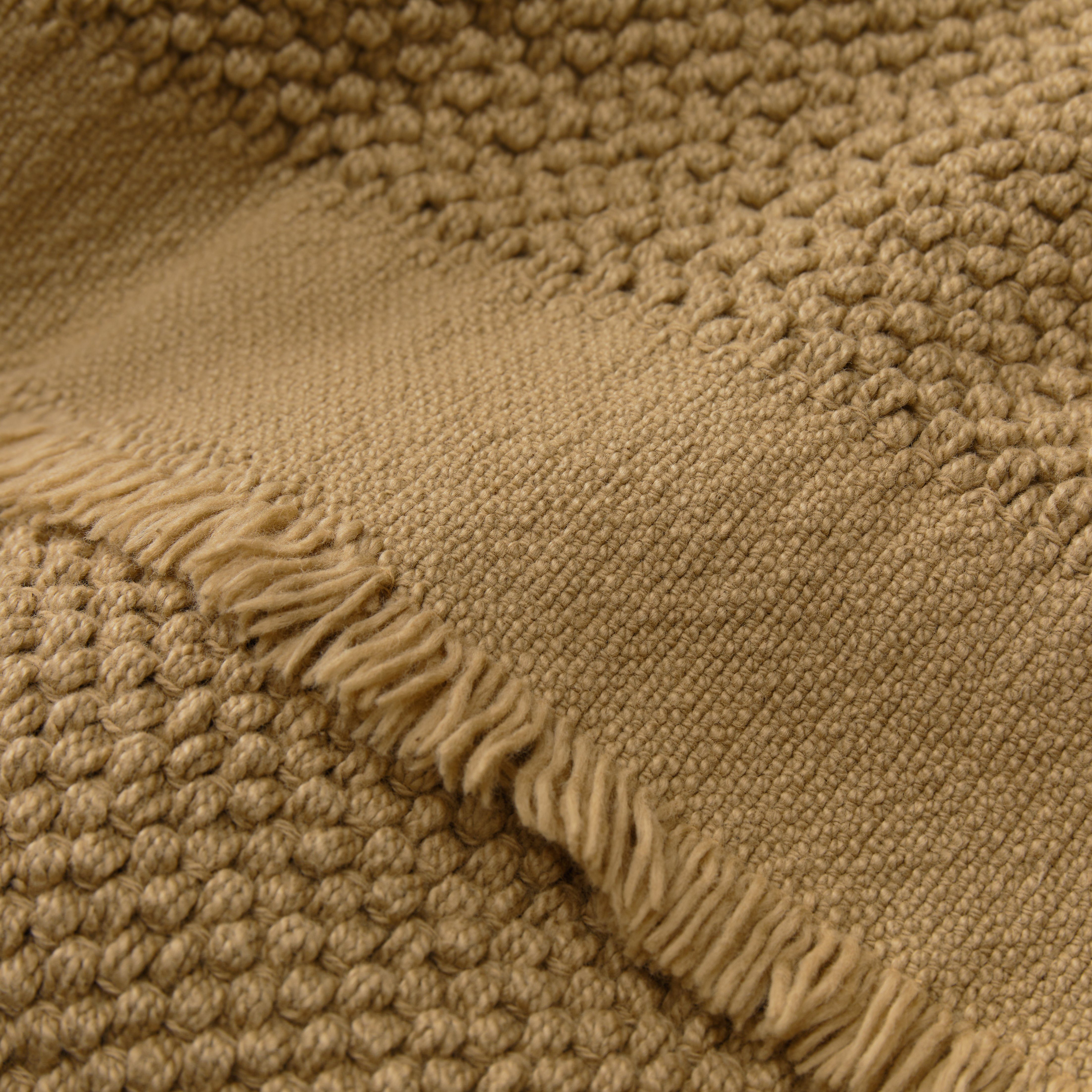 Urbanara, aus stückgefärbte Baumwolle Stroh recycelter Decke Alvaro, Wohndecke Gewebte, Baumwolldecke