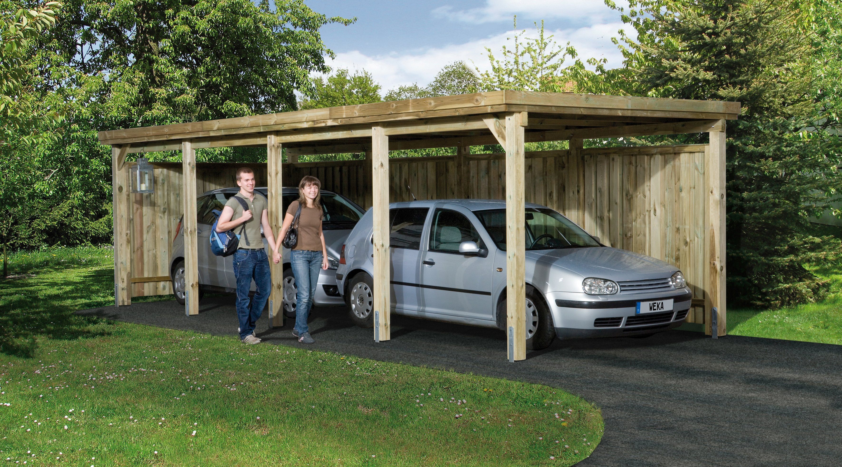 weka Einzelcarport Gr. 3, BxT: 322x802 cm, 215 cm Einfahrtshöhe