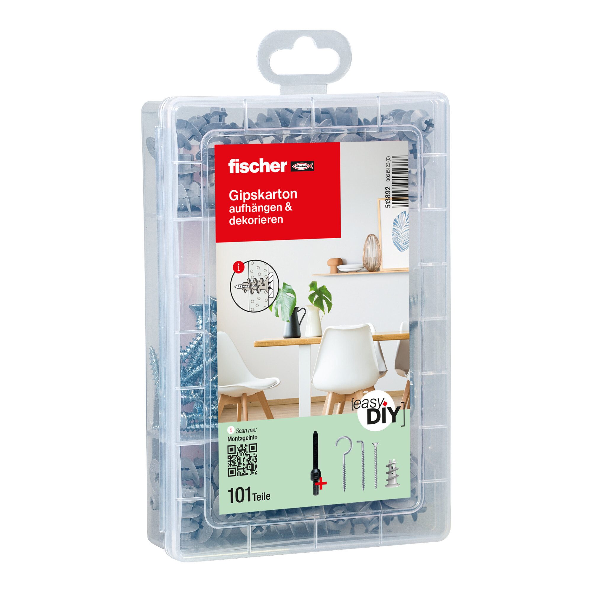 fischer Schrauben- und Dübel-Set fischer Gipskarton + Schraube easyDIY Box (110 Teile)