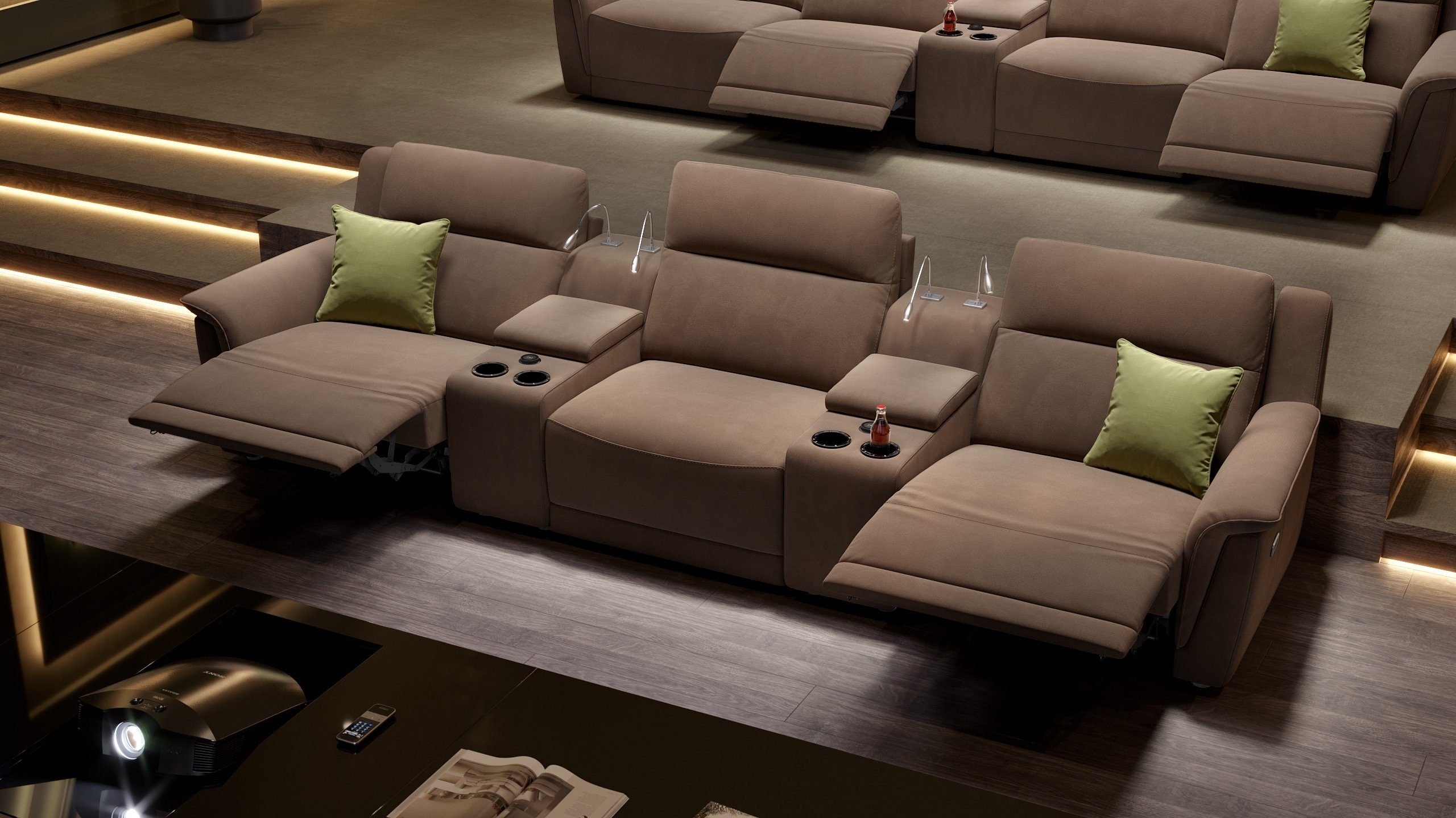 Sofanella 3-Sitzer Stoff MALITO, Heimkinosofa, Kinocouch, Funktionssofa, Kinosofa, Stoff Sofas