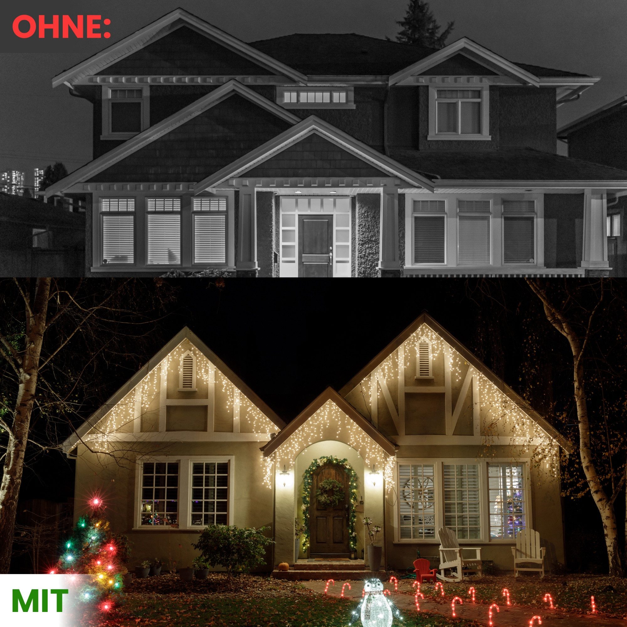 Gartenpirat LED-Lichterkette Eisregen LED-Beleuchtung Weihnachtsdeko für außen mit Timerfunktion, 4,2 m – Bild 3 von 5
