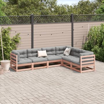 vidaXL Gartenlounge-Set 6-tlg. Garten-Sofagarnitur mit Kissen Massivholz Douglasie