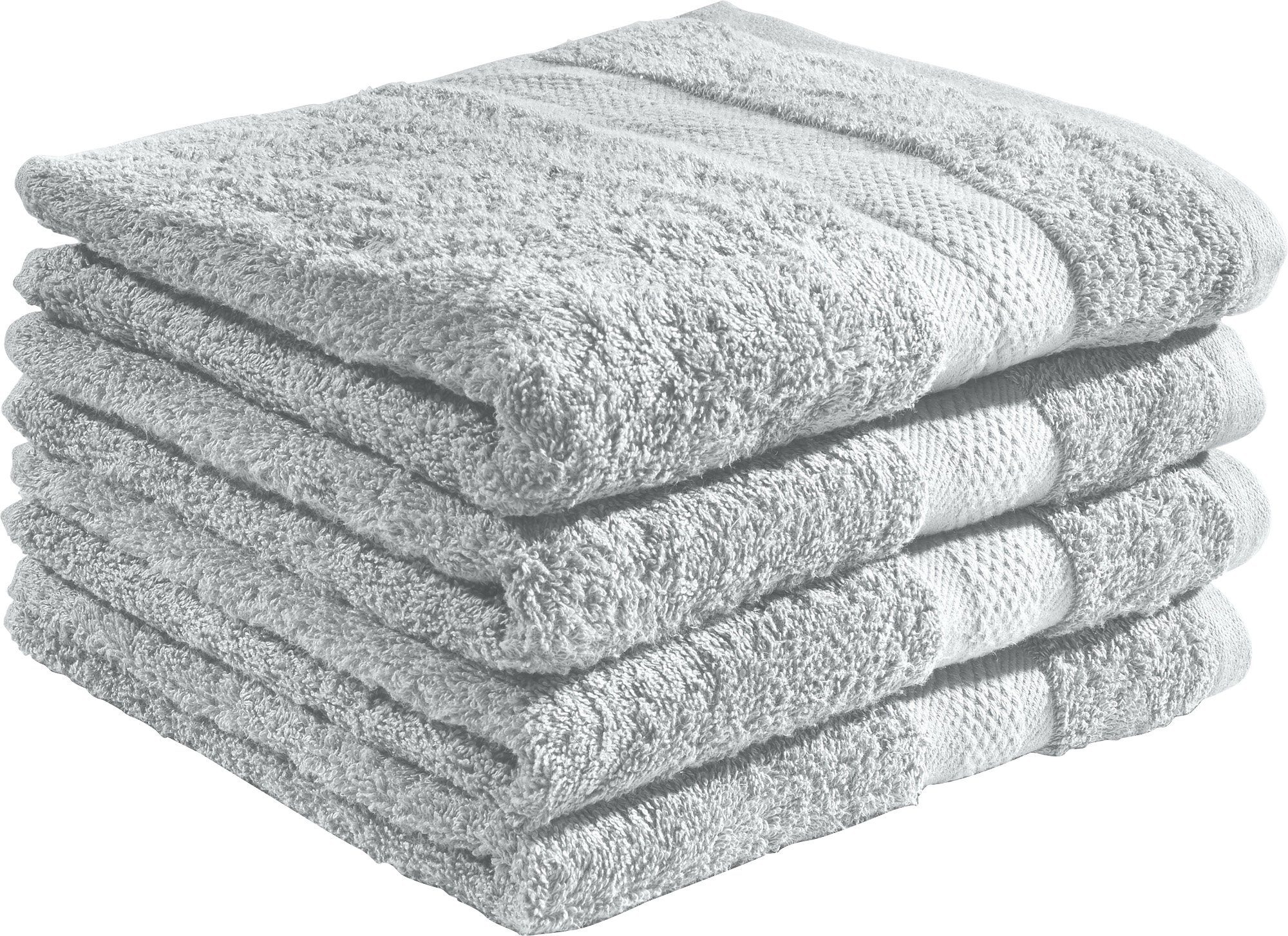 REDBEST Duschtuch Duschtuch "Chicago" 4er-Pack, Frottier (4-St), Walk-Frottier Uni silber | Badetücher