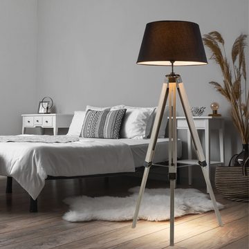 etc-shop Stehlampe, Leuchtmittel nicht inklusive, Stehleuchte für Wohnzimmer grau Stehlampe Metall Standleuchte