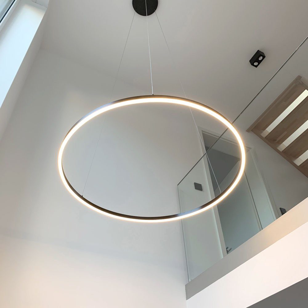 Pendelleuchte LED Dimmbar Ring Warmweiß s.luce Hängelampe 100 Chrom,