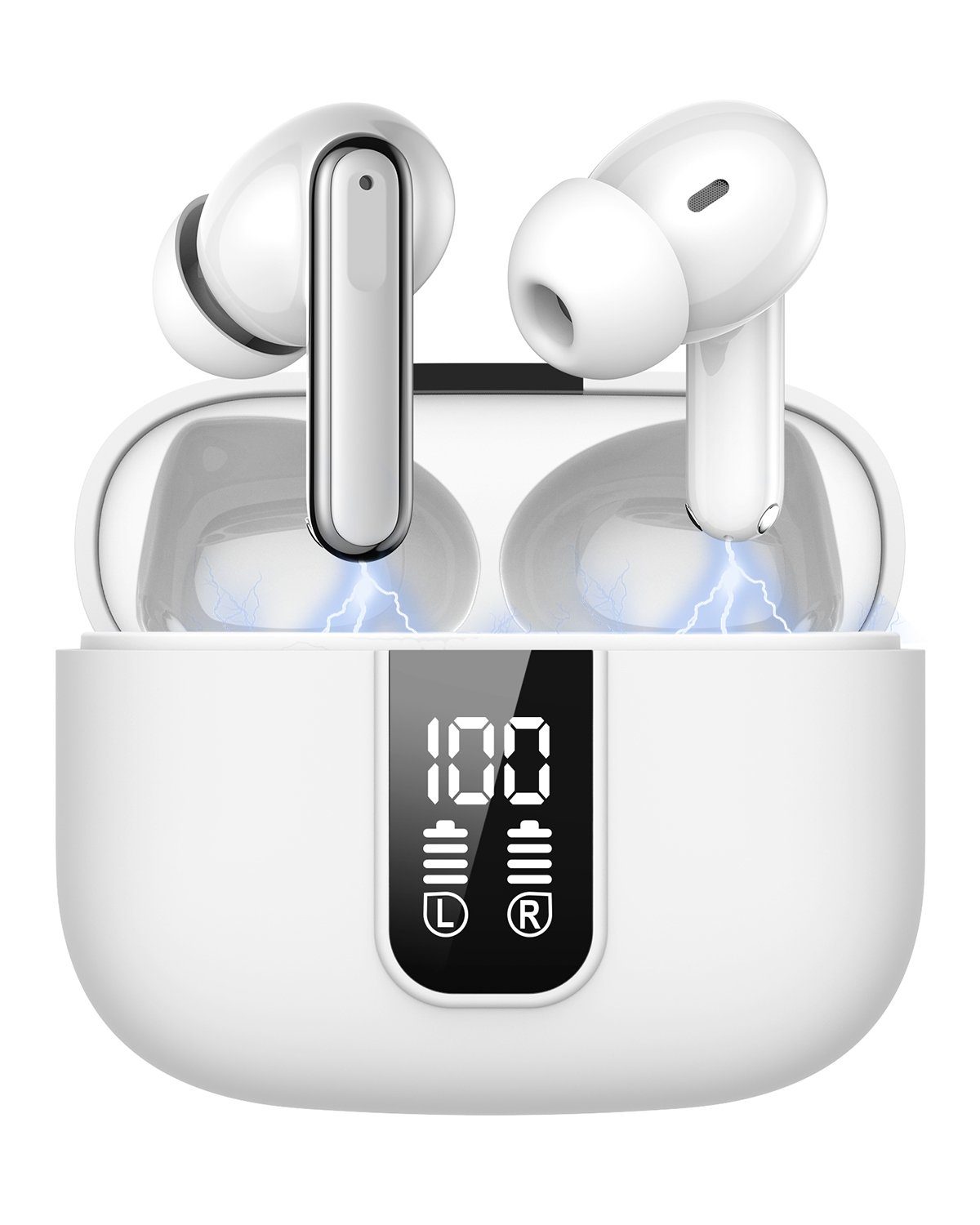 VSIUO In Ear Kopfhörer Bluetooth 5.3 Kabellos, Active Noise Cancelling(ANC) Bluetooth-Kopfhörer (Freisprechfunktion, Transparenzmodus, Siri, Voice Assistant, Rauschunterdrückung, Bluetooth, Rauschunterdrückung, Wasserdicht Ohrhörer, True Wireless Earbuds)