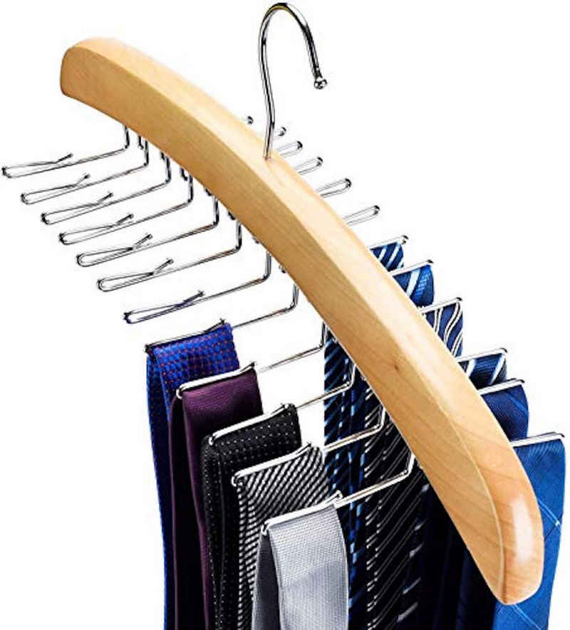 House Day Тримачі для краваток Hölzerner Gürtel-Krawattenhalter Aufhänger mit 24 Drehhaken (Packung), für Gürtel, Krawatten, Schal, Handtuch
