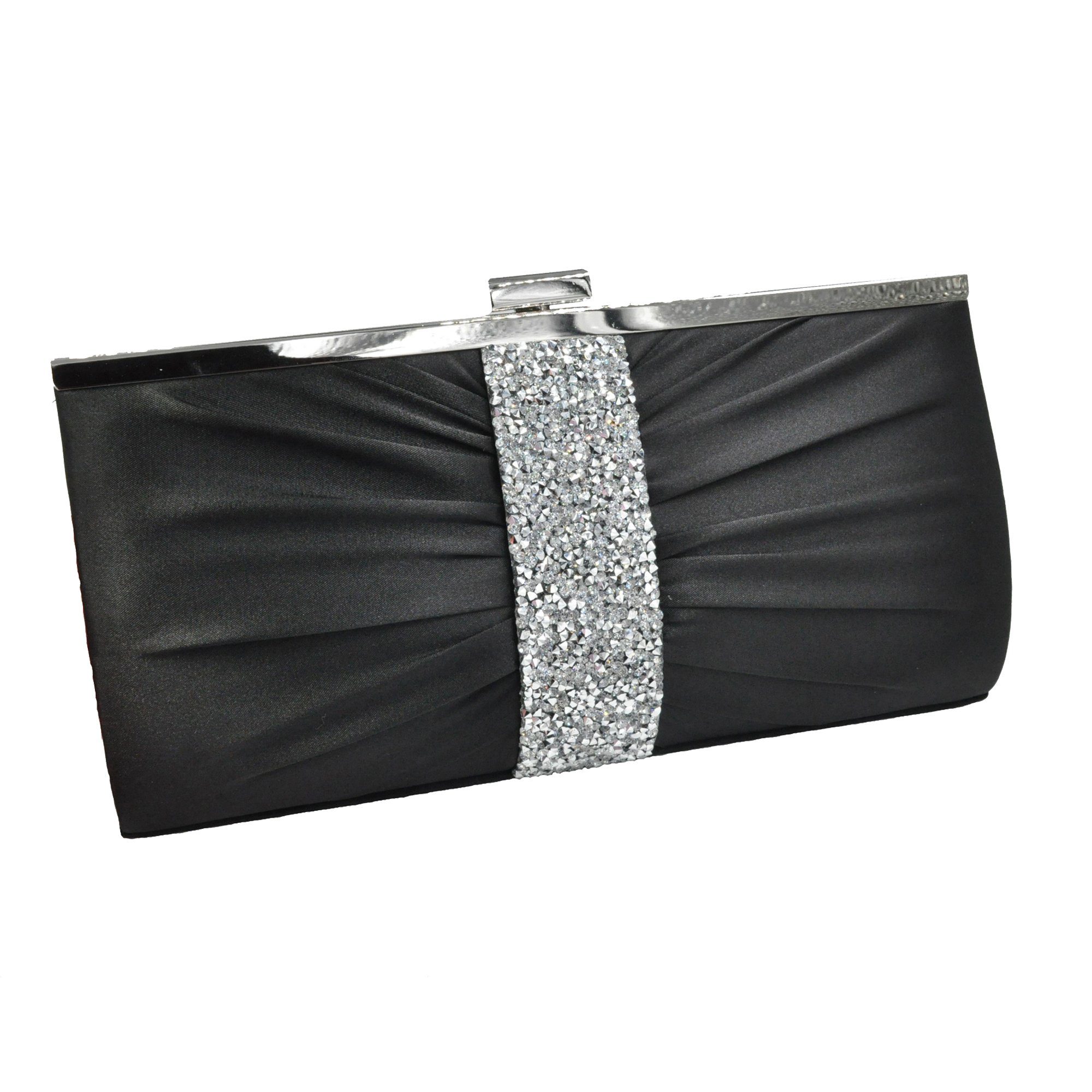 Abendtasche Satin-Optik mit Strassbesatz