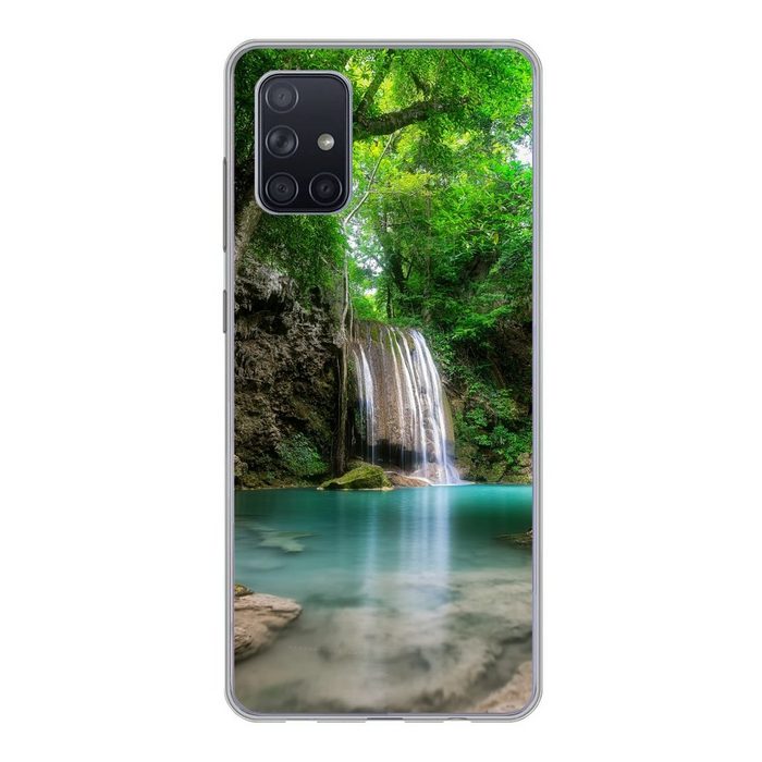 MuchoWow Handyhülle Erawan-Wasserfall in Kanchanaburi Thailand. Handyhülle Samsung Galaxy A51 Smartphone-Bumper Print Handy