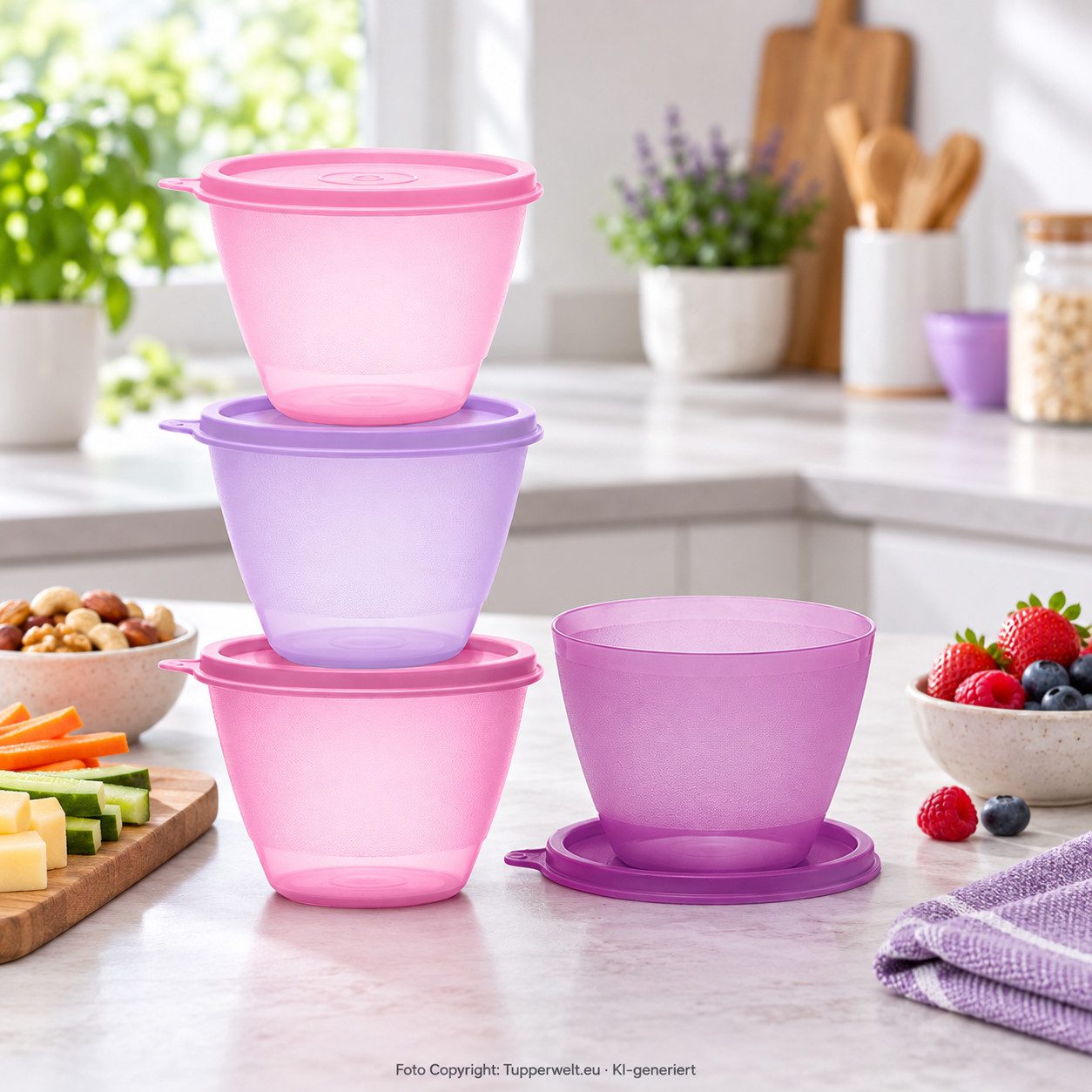 TUPPERWARE Vorratsdose Tupperware Kühlschrankbehälter 380 ml – 4er-Set