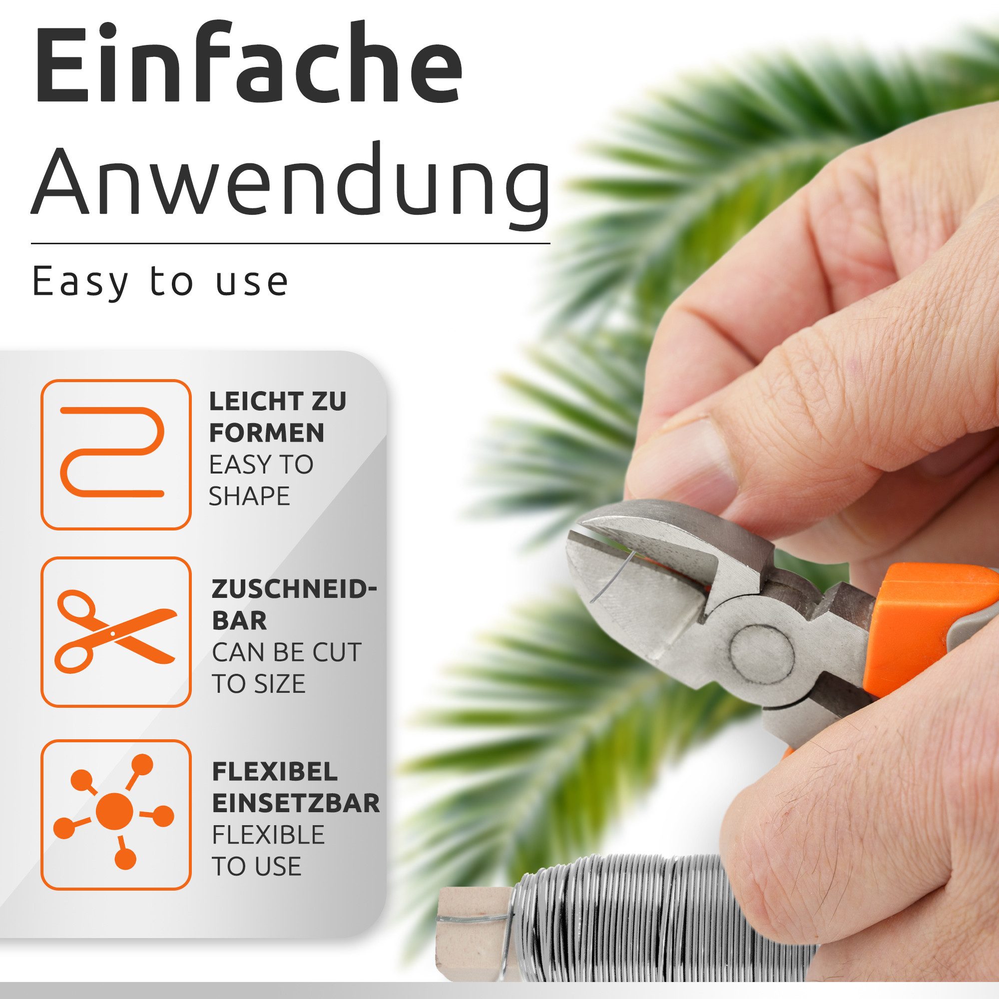 ECENCE Bindedraht Blumendraht verzinkt Wickeldraht 4x35m Basteldraht